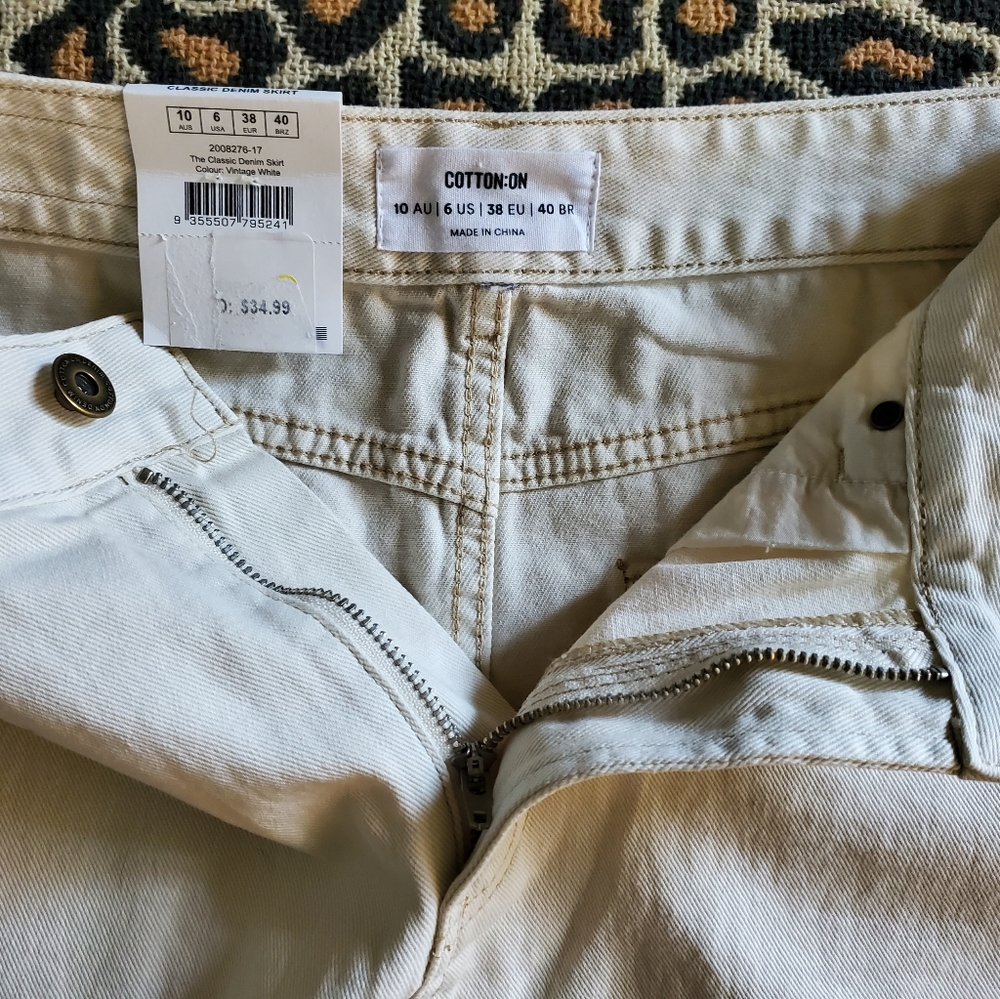 NWT COTTON:ON white denim skirt - Picture 4 of 8